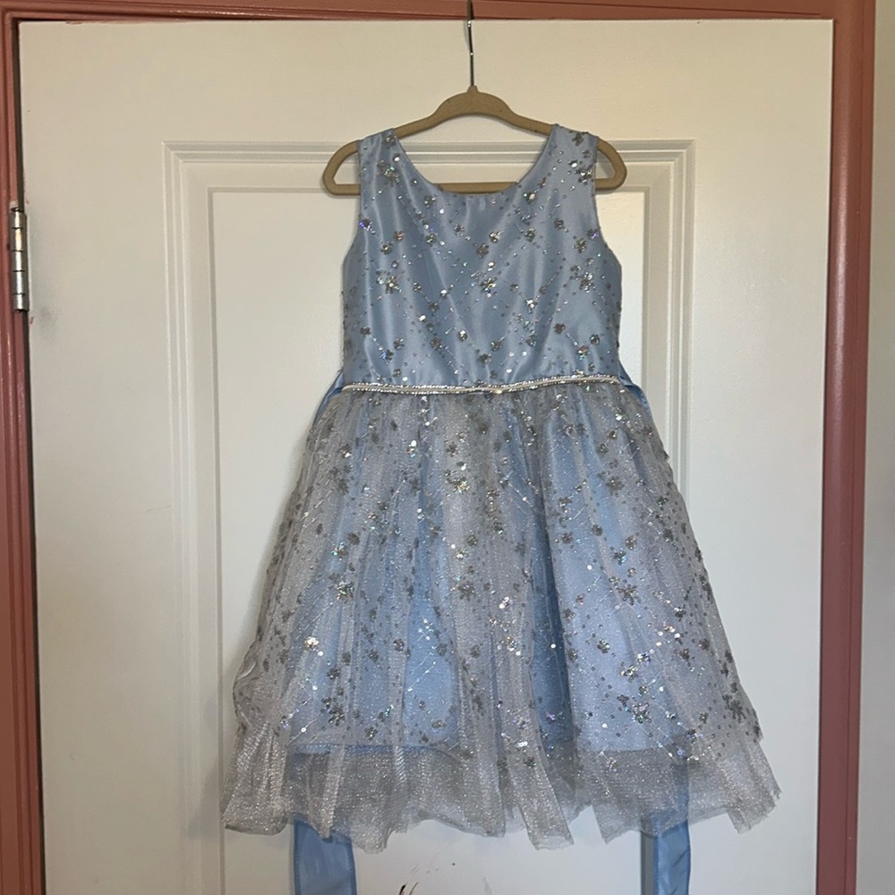 Blue sequin sleeveless dress